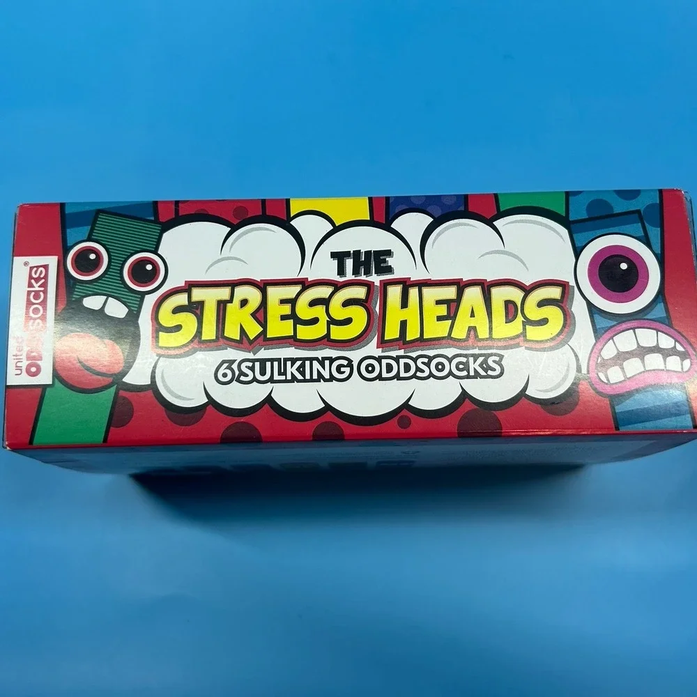 Stress Heads Socks Boxed Gift Set 3 Pair Novelty Funny Women's Crew 7-12 - Picture 6 of 6